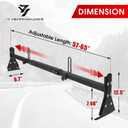 Ladder Rack for Van, Van Roof Rack Compatible with Chevy Express 1500 2500 3500 Ford Econoline GMC Savana Fullsize with Rain Gutter, Adjustable Length 57''-65'', 3 Bars, 800 Lbs, Black