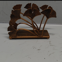 OwlGift Modern Ginkgo Leaves Design Napkin Holder for Tables, Metal Paper Napkin Storage for Kitchen, Stylish Paper Towel Dispenser, Mail Letter Sorter Rack, Document File Organizer – Bronze