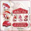TOARTi Happy Mother's Day Wooden Sign Hanging(10.7x17.5),Mom Is The Heart Of Home Wall Decor With Cute Gnomes, Romantic Pink Heart Mothers Day Gifts for Mom Wife Grandma Woman