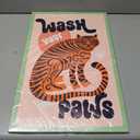 Framed Funny Bathroom Animal Wall Art Pictures Fun Toilet Canvas Prints Trendy Tiger Wash Your Paws Posters Funky Home Wall Decor 16x24in