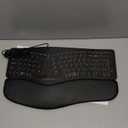 MEETION Ergonomic Keyboard Wired, 7 Colors Transparent Backlit, 4 Brightness, 1 RGB Breathing Backlit, Comfortable Wrist Rest Cushion, USB-A/USB-C Adapter Ergo Keyboard for Windows Mac Computer Laptop