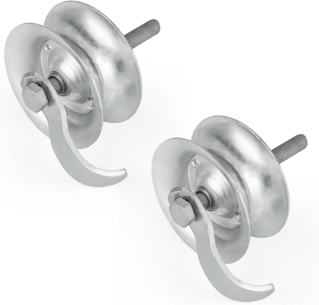 2 Pack Sliding Gate Rollers 5" Steel Pipe Track Roller Galvanized for 1 5/8" Pipe Track, (Pack of 2)