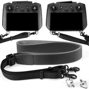 FMOST Drone Neck Strap for DJI RC 2, RC Pro 2, Mavic 4 Pro Controller, PU Leather Lanyard Compatible with DJI Flip, Mini 4 Pro, Mini 3, Air 3S, Mavic 3, Foldable Screw, Tool Free Install (Black)