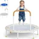 JOY SPOT! 36-Inch Toddler Trampoline with Foam Handle, Foldable Indoor Outdoor Mini Rebounder for Kids Ages 3-6, Safe Elastic Band Design, Non-Slip Oxford Mat, Easy Assembly & Max Load 100 lbs