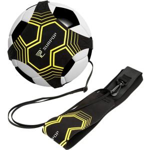 Surpop Soccer/Volleyball/Rugby Trainer, Football Kick Throw Solo Practice Training Aid Control Skills Adjustable Waist Belt for Kids Adults