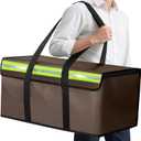 Large Fireproof Document Bags 24x12x12in, Fireproof Document Box for Cash, Photo Albums, Valuables, Extra Large Fireproof Bag Waterproof Document Storage with Reflective Strip, Brown