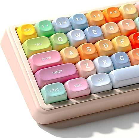dagaladoo Cute Candy PBT Keycaps, Gunmy Bear MOA Keycaps DyeSublimation,Colorful Custom Keyboard Key caps Set for 100% 75% 65% 60% TKL US Layout Mechanical Keyboard