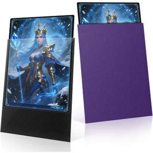 200 Pack Card Sleeves, Matte Dual Trading Card Sleeves with Opaque Back & Smooth Shuffle, Tear Resistant Card Protectors for MTG, TCG and Game Cards (Metallic Purple)