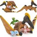 MaoGoLan 4 Pcs Pterodactyl Stuffed Animal with 3 Babies Inside Belly, 37 inch Pterodactyl Plush for Kids Giant Dinosaur Toy Dino Squad Party Favors Decorations Christmas (Pteranodon Families)