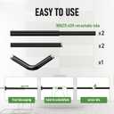 L Shaped Shower Curtain Rod - [23''-53''] x [23''-53''] Adjustable Corner Shower Curtain Rod 90 Degree Black for Bathroom Bathtub, Clothing Store with 12 Ring Hooks & Ceiling Support