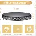 18 Inch Round Wedding Cake Stand for Cupcakes & Desserts, Black