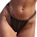 ZAFUL Women's Thong Bikini Bottom Low Waisted High Cut Cheeky Bathing Suit Bottoms with Adjustable Coverage.XL