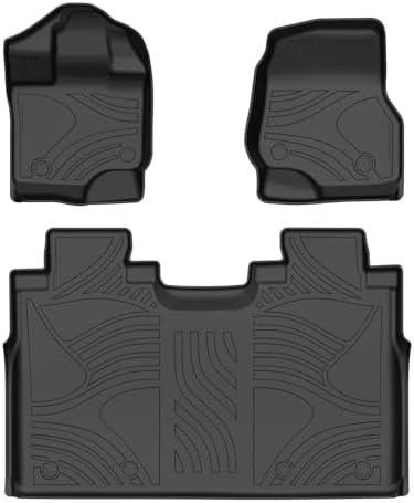 TadaMark Floor Mats Fit for Ford for Bronco 4 Door 2021-2025 Black Deep Dish All-Weather Mats Heavy-Duty Waterproof Floor Liner for Cars - 3 Piece