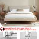 Bed Risers and Furniture Risers, Heavy Duty Adjustable Lifting Blocks for Couches, Desks, and Chairs, Elevates 1.5 Inches, Holds up to 4000 lbs (White)