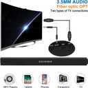 Portable Soundbar for TV/PC, Outdoor/Indoor Wired & Wireless Bluetooth 5.0 Speaker with Remote Control and Optical Cable, 30W Home Theater Sound bar with Built-in Subwoofers for Projector