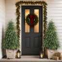 2Set 4FT Artificial Christmas Norfolk Pine Tree for Front Porch Decoration
