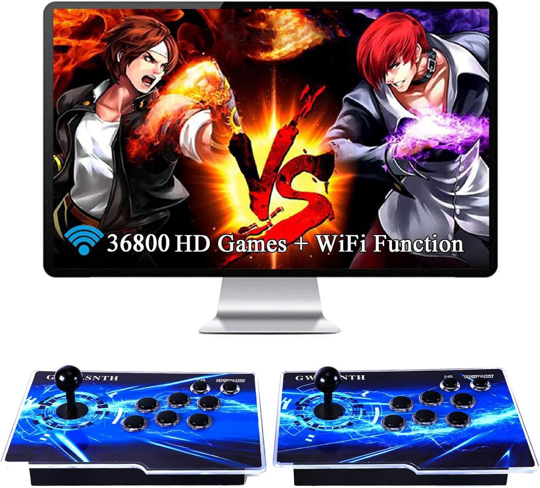 GWALSNTH 3D Pandora Box 18S Pro Arcade Games Console,36800 in 1 HD Video Game Machine,WiFi Function,Search/Save/Hide/Pause Games,Up to 4 Players,Sparated Joysticks, 64 X 22 X 6 Cm