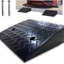 5.5" Rubber Curb Ramps for Driveway, 40000 lbs Heavy Duty Rubber Lawn Mower Ramp for Senior Pet, Scooter, Skateboard, Motorcycle, Bicycle, Low Profile Car, Black,1 PCS (5" Wheel Riser)