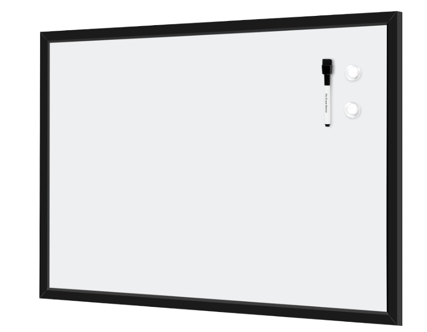 Amazon Basics Magnetic Dry Erase Whiteboard, 35"W x 23"H, Black Wooden Frame, Wall-Mounted for Writing and Presentation