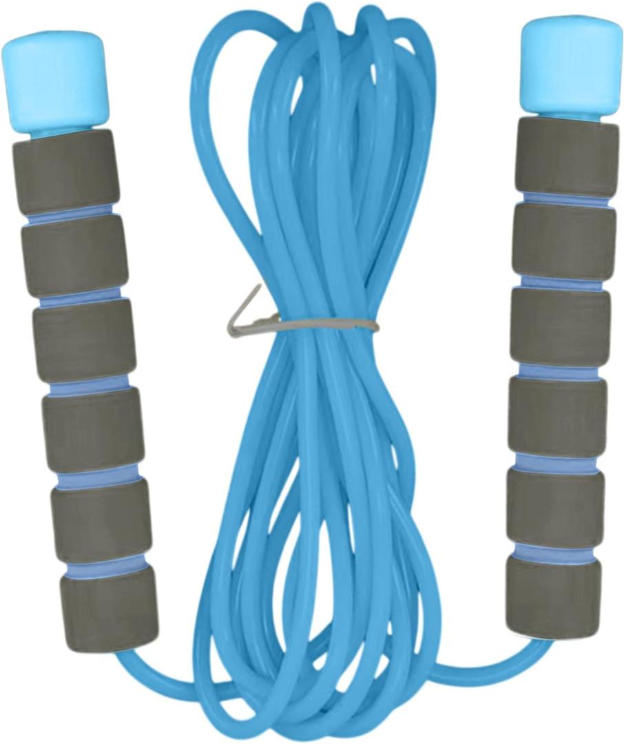 Adjustable Skipping Rope - Jump Rope For Kids | Multipurpose Jumping Strap, High-Speed Lightweight Knot-Proof Non-Slip Foam Grip Beginner Skipped String Portable For Home Workouts (Blue)