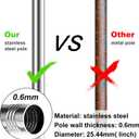 Premium Flag Pole Kit - T304 Stainless Steel 180Adjustable Flag Bracket, Thicker 6 Ft Flag Pole with Aluminum Alloy Rings - Durable, Wind Resistant, Rust Free, Silver