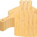 Zubebe 12 Pcs Bulk Wood Cutting Board with Handle Cutting Board for Laser Engraving, 11" x 5" Bamboo Serving Trays Charcuterie Trays for Customized Wedding Housewarming Mom Christmas Gift Party Favor