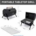 Tabletop Charcoal Grill, Portable Foldable Tabletop BBQ Grill with Dual Sided Griddle & Grill, Compact Folded Design, Thickened Body for Camping, Picnic & Outdoor Cooking