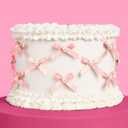 xo, Fetti Mini Pink Bow + Pearl Cake Toppers | 12 pcs | Bachelorette Party Decoration, Birthday Candle Accessory, Engagement Dessert Decor, Bridal Food Supplies