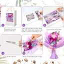 Canlierr Preserved Flowers Bouquet Graduation Flowers Bouquet Gift Forever Natural Real Roses Gifts for Teacher Student Birthday Anniversary Wedding Home Decor (Purple,Vivid)