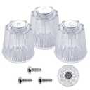 Shower Knobs 3 Piece Replacement Compatible with Price Pfister Windsor Tub and Shower Faucets,Shower Faucet Handle Replacement,3 Pieces Hot Cold and Diverter Shower Handles Replacement (Clear Acrylic)