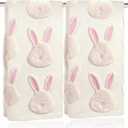 2pcs Easter Bunny Hand Towels Set 100% Cotton Soft Absorbent Spring Bathroom Hand Towels 14x29 Inch Cute Jacquard Easter Kitchen Decor Towels Holiday Kitchen Bathroom Decor Gift(Beige)