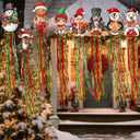 8pcs Christmas Outdoor Decorations with Tassels Christmas Hanging Santa Claus Yard Decoration for Outside 3.3ft Xmas Windsocks Signs for Home Wall Tree Lawn Yard Party Supplies Garden Decor