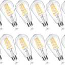 12-Pack Vintage 7W ST58 LED Edison Light Bulbs 60W Equivalent, 850Lumens, 3000K Soft Warm White, E26 Base LED Filament Bulbs, CRI90+, Antique Glass Style Great for Home, Bedroom, Office, Non-Dimmable