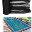 Therwen 23 x 42.5 ft Leaf Net Cover for Inground Pools Rectangle Mesh Keeps Leaves Out Applies to 7 x 13 M Pool for Winter Autumn Summer Cover Resistance Cold and UV, Easy to Install, Black