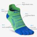 AONIJIE Running Ankle Toe Socks for Men and Women Lightweight Coolmax High Performance Five Finger Athletic Socks, Large 