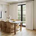 MIULEE Pinch Pleated Thick Linen Curtains 96 Inches Long 2 Panels for Living Room Bedroom, Memory Trained Drapes Pinch Pleat Back Tab Semi Sheer Privacy Neutral Ivory Cream Farmhouse Window Curtains, 40"W x 96"L