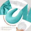 Crocheting Pillows, Reading Pillow for Gaming, Gaming Pillow for Lap, Lap Desk Pillow for Sitting in Bed or Sofa, Multi Functional Reading Pillow for Reading, Working or Crocheting, Green