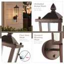 Osimir Oil Rubbed Bronze Dusk to Dawn Outdoor Wall Lights 2 Pack, 20" Large Front Porch Light Waterproof Exterior Mount Sconce Lighting with Glass for Garage House, Hardwire, E12, OS-OD2615OB-WM-2PK