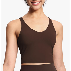 THE GYM PEOPLE Womens' Sports Bra Longline Wirefree Padded with Medium Support M