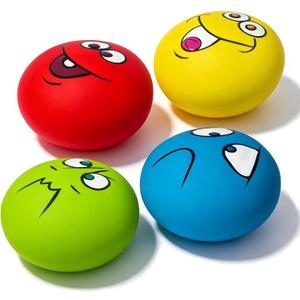 Squeaky Dog Toys for Small Dogs 2.2", Flat Squeaky Dog Balls Small Dog Toy Ball, Latex Dog Squeaky Toys Ball Indoor, Outdoor