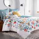 Levtex Home - Danika Comforter Set - Full/Queen Comforter (90x94in.) and 2 Standard Shams (20x26in.) - Vibrant Botanical Floral Design - Reversible - Cotton - Polyester Fill