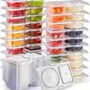 Reusable Snack Containers with Lids: Snack Pack Containers 20Pcs - Snackle Box Container Portion Control - Meal Prep Containers - Double Compartment Snack Containers for Travel - Camping Essentials