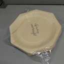 Perfectware Disposable Wooden Christmas Plates, 10.2 Inch Octagon Shape, Be Merry and Bright Green Print, 25 Count