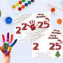 2025 Christmas Handprint Art Craft Kit for Holiday Family Party Activities, 10 Pcs Christmas Crafts Bulk DIY Handprint Card Making, Handprint Keepsake Gift for New Mom Dad Grandma Grandpa