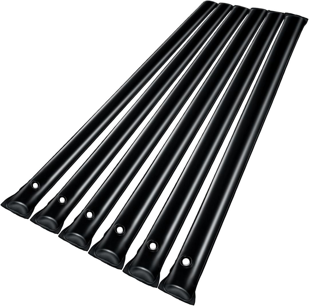 Water Bags for Pool Cover Winter Closing, 0.6mm Thicker Water Tubes Weights for Inground Swimming Pool, 6pack PVC Black Pool Bags with Screw Caps (8ft)