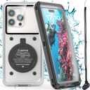 Professional Underwater Snorkeling Diving Phone Case for iPhone 15/14/13/12/11 Pro Max/XR/XS/X Samsung Galaxy S24/S23/S22/S21, Scuba Dive Waterproof Case Underwater Photo & Video Housing (Black)