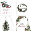 Beautiful Watercolor Christmas Gift Tags - 48 Pcs Rustic Christmas Name Tags with String for Personalizing Your Holiday Presents - Spread Joy and Cheer with These Festive Paper Labels