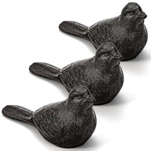 ZOOFOX 3 Pack Cast Iron Door Stopper, Decorative Door Stop, Heavy Duty Rustic Bird Door Stop Wedge for Carpet, Tile, Concrete or Wooden Floor