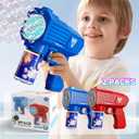 Bubble Gun 2 Pack with LED,Automatic Bubble Machine for Kids,Outdoor Toys Bubbles for Kids Boys and Girls 3-8 Year Old,Easter,Birthday,Party,New Year