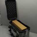 Universal Side Case Motorcycle,36L Silver Aluminum Motorbike Hard Side Saddlebag Box Trunk with Support Rack